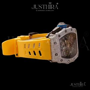 Premium Quality Moissanite Diamond Quartz <b>Watch</b> Women Crystal Decor Slim Design <b>Waterproof</b> <b>Watch</b> Available At Best Price - Product Image 2