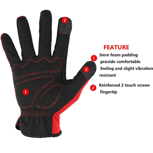 Guantes de Seguridad Rojos de Poliéster Antideslizantes para Trabajo en Exteriores Unisex para Todas las Estaciones - Product Image 3