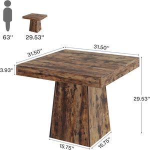Tavolo Quadrato da Pranzo e Caffè, Arredamento per Cucina e Sala da Pranzo - Product Image 6