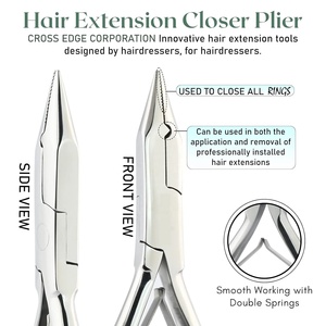 KKZ Custom OEM & ODM Micro Ring Hair Extensions Remover <b>Pliers</b> <b>Set</b> Eco-Friendly Stainless Steel Pro Extension Tools Kit - Product Image 4
