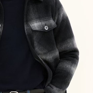 Hot Selling Men Shacket Front <b>Covered</b> <b>Button</b> Closure Relaxed Fit Soft Fabric Long Sleeve Windproof Fashion Outerwear for Winters - Product Image 2