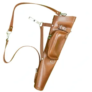 HUNTING OEM Flècheur à dos de chasse entièrement personnalisé en cuir de vache 100% véritable, modèle AQ-117 NOUVEAU 2-EN-1 48CM - Product Image 5