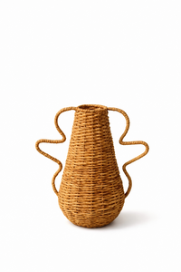 SAMASTA Handwoven Rattan <b>Vase</b> Decorative <b>Wicker</b> Flower Holder Natural Handmade Boho Home Decor Rustic Table Centerpiece Basket - Product Image 2