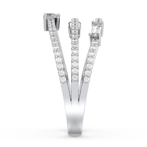 Bague de fiançailles REYES au design classique en argent sterling 925 plaqué rhodium avec moissanite, bijoux fins pour femmes, exquis pour mariage - Product Image 5