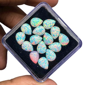 Opale naturelle australienne 8x6mm, cabochon en forme de poire, opale synthétique, pierres précieuses en vrac, prix de gros pour la fabrication de bijoux - Product Image 3
