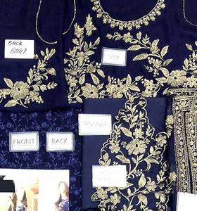 Robe maxi en mousseline de soie brodée pakistanaise et indienne, dupatta brodée sur 4 côtés, vente chaude 2021 - Product Image 3