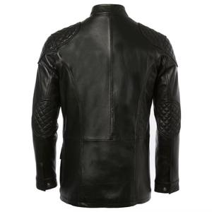Chaqueta Acolchada con Capucha Unisex de Cuero Auténtico, Tejido de Lona, Resistente al Viento, Estilo Motociclista, de Alta Calidad - Product Image 2