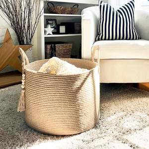 Wholesale Jute <b>Basket</b> Manufacturer – Eco Friendly Natural Fiber <b>Storage</b> <b>Basket</b> with Custom Size and Design Options - Product Image 3