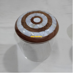 Pot de conservation alimentaire transparent de luxe avec couvercle en bois décoratif, récipient hermétique rond pour cuisine, garde-manger, fruits secs, collations, bonbons - Product Image 3