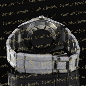 Diseño de moda Dial romano Fecha automática Full White Iced Out D VVS Moissanite Diamond Hip Hop Reloj para hombres - Product Image 6