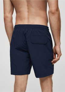 Shorts de bain pour hommes avec logo personnalisé, camouflage, taille élastique, polyester/coton, anti-UV, sportifs, fermeture à cordon, séchage rapide - Product Image 4