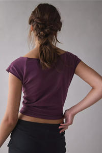 Camiseta Corta para Mujer con Cuello Barco, 100% Algodón, Manga Casquillo, Ajuste Delgado, Estilo Boutique, Moda Urbana Y2K, Venta al por Mayor de Ropa Femenina - Product Image 2