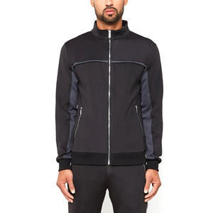 Survêtement uni zippé personnalisé avec logo pour hommes, ensemble de jogging uni zippé vierge/uni avec personnalisation complète 2025 - Product Image 3