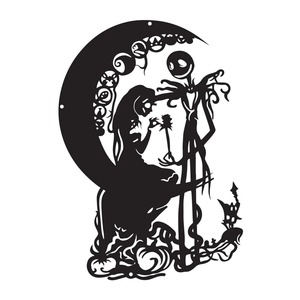 Decoración de pared artística de metal negro con temática de Halloween, elegante y colgante, ideal para puertas, paredes y decoración festiva y espeluznante del hogar. - Product Image 1