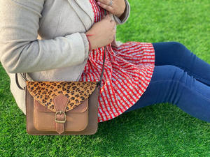 Nouveau Style occidental imprimé Animal fourrure cuir sacs à bandoulière de haute qualité à la mode véritable fourrure animale cuir fronde côté sacs à main - Product Image 2