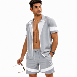 Wholesale Custom Men <b>Tracksuit</b> Set Short Sleeve Shirt Shorts Summer Streetwear OEM - Product Image 6