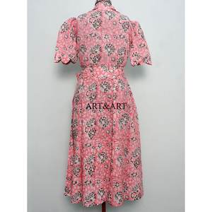 Robe Kangourou en Coton Imprimé à la Main Style Doux et Uni pour Femme – Modèle Moderne à Manches Courtes, Longueur Midi, Idéale pour les Fêtes Estivales - Product Image 6