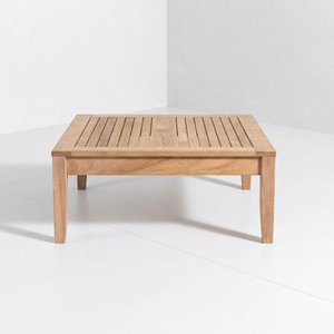 Mesa de centro de madera maciza de teca, estilo escandinavo contemporáneo, mueble bajo decorativo para hoteles de lujo, villas, salones y suiteras. - Product Image 3