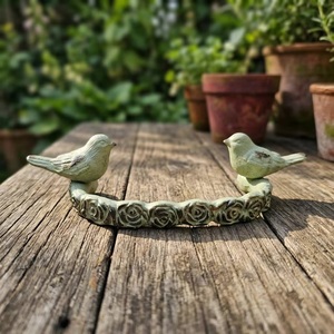 Two Birds Cast Iron Cabinet Handle <b>Rustic</b> Green Design Drawer Pull Novelty Shape Furniture Knob - Product Image 5