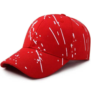 Gorra de Béisbol Roja de 6 Paneles, Ajustable, Unisex, Informal, con Estampado Digital, Tela de Sarga, para Primavera/Verano - Product Image 1