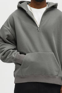 Sudadera con capucha casual para hombre con cremallera de un cuarto, estilo urbano de moda, al precio más bajo, nuevo diseño. - Product Image 3