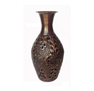 Elegant Aluminum Floor <b>Vase</b> with Artistic Surface Texture for Interior Accent Presentations - Product Image 3