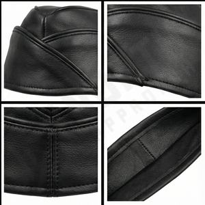 Harlequins Style <b>Leather</b> Garrison Cap Bear Pride <b>Leather</b> Garrison Caps Real 100% Lambskin <b>Leather</b> <b>Hats</b> - Product Image 4