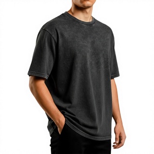 เสื้อยืดโอเวอร์ไซส์ผู้ชาย ผ้าซักแล้ว 220 GSM ผ้าฝ้าย 100% พรีเมียม หนานุ่ม เป็นมิตรกับสิ่งแวดล้อม ระบายอากาศได้ดี สตรีทแวร์ ผลิตจากโรงงาน - Product Image 1