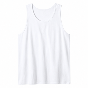 เสื้อกล้ามคอกลมสีขาวสำหรับผู้ชาย ผ้าฝ้าย 100% ทรงหลวม สวมใส่สบาย เหมาะสำหรับฤดูร้อนและเล่นกีฬา - Product Image 1