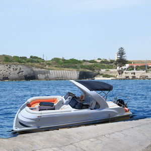 Bote Pontón Deportivo Moderno con Certificación CE, Motor Fuera <span class=keywords><strong>de</strong></span> Borda Opcional, Remolque, Consola Doble y Asientos Marinos - Product Image 2