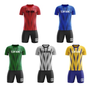 Uniforme de Fútbol Personalizado para Hombre, Manga Corta, 100% Poliéster Sublimado, Nombre del Equipo Impreso, Corte Atlético, para Todas las Temporadas - Product Image 1