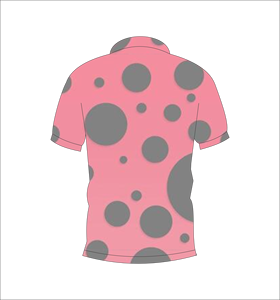 Polo pour homme à pois gris et rose, manches courtes, décontracté, respirant, en polyester tricoté, pour le golf - Product Image 2