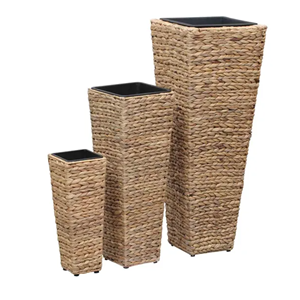 Tall Water Hyacinth <b>Tree</b> Planter with Plastic Insert, Boho Chic Garden <b>Pot</b> Home Decor, High Quality Vietnam Handicraft Wholesale - Product Image 1