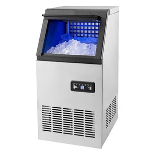 Macchina per il Ghiaccio Professionale da Cucina, Produzione 100 libbre/24H, Capacità di Stoccaggio 16 libbre, 36 Cubetti di Ghiaccio, 15 Minuti di Produzione, Display Digitale LED - Product Image 1