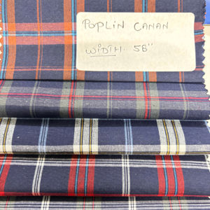 ผ้าป๊อปลินลายตารางย้อมเส้นด้ายขายดีที่สุด ผลิตจากโพลีเอสเตอร์ ทนทานและมีสไตล์ เหมาะสำหรับทำเสื้อเชิ้ตในราคาที่เข้าถึงได้ - Product Image 1