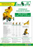 LINO SELLA Bétonnière hydraulique 520 lt avec tambour basculant et godet à chargement automatique roues pneumatiques