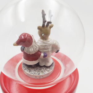 Bocal décoratif en céramique rouge pour Noël, avec globe à neige, Père Noël et rennes, pour le rangement des épices dans la cuisine - Product Image 5