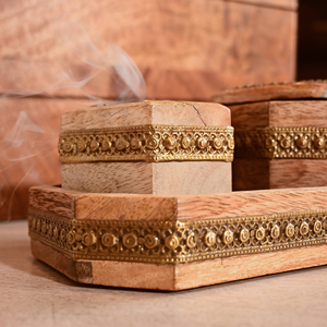 FAIZA CRAFT Eco-Friendly Wooden Candle Jar Handmade Islamic Set 3 Square <b>Mother</b> Pearl Bakhoor <b>Box</b> Tray Bone Inlay MOP Home Decor - Product Image 4