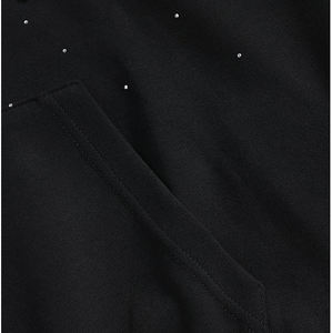 Sweat à capuche épais 300G pour homme en mélange coton-polyester avec strass, en molleton bouclette épais, fermeture éclair intégrale, style streetwear - Product Image 5