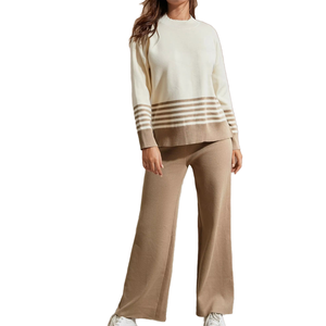 ชุดวอร์มผ้าพิมพ์ลายสไตล์สตรีทสุดหรูสำหรับฤดูหนาวเอวยางยืดแฟชั่นแบบโอเวอร์ไซส์ผ้าผสมผ่อนคลาย - Product Image 1