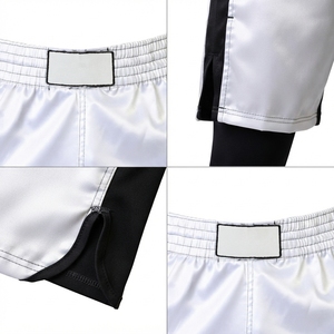 Custom Men's MMA Fight <b>Shorts</b> Lightweight Polyester Wide Waistband <b>Grappling</b> Trunks Blank OEM - Product Image 4
