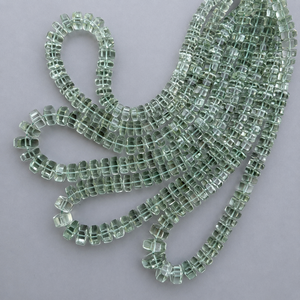 Natural Green <b>Amethyst</b> Faceted Bolt Beads Prasiolite Loose Gemstone Strand Quality for Jewelry Making Wholesale - Product Image 2