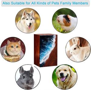 Handcrafted Ocean Wave Resin Urn Wooden <b>Memorial</b> Keepsake for humane ashes medium size 9x5.5 inches urn <b>box</b> - Product Image 5