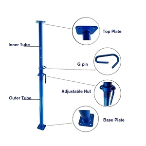 Venta caliente Q235 Steel Prop Jack de apuntalamiento ajustable Galvanizado Coat CE Aprobado para la construcción de almacenes para uso en almacenes - Product Image 2