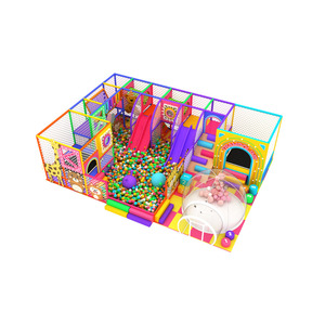 Indoor Plastic Playground <b>Play</b> <b>Center</b> with Ball Pool Slide Climbing Area and Basketball Hoop for Commercial Use - Product Image 3