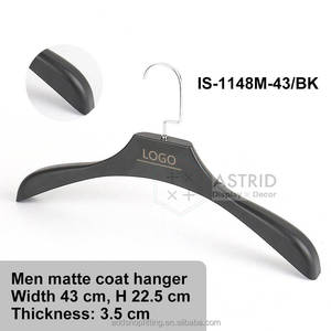 Astrid 39CM 43CM Custom Logo PS <b>Black</b> Plastic Flexible High Quality Clothing Organizer Wardrobe Clothes Hanger for Store Display - Product Image 3