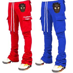 กางเกงวิ่งขากระบอกมีกระเป๋าข้าง,กางเกงคาร์โก้กองซ้อนกางเกงวอร์มสำหรับฤดูหนาวกางเกงวอร์มสำหรับผู้ชาย - Product Image 3