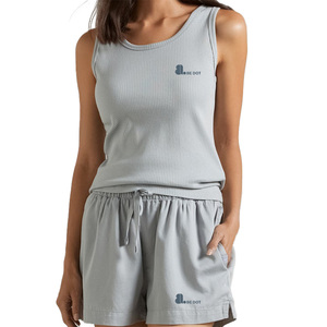 Camiseta sin mangas de punto acanalado transpirable de algodón liso informal para mujer, longitud regular, estilo jersey, ideal para verano (ODM) - Product Image 1