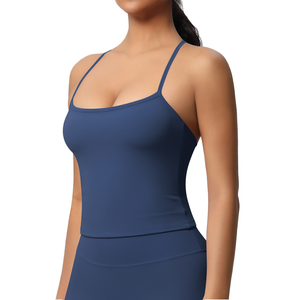 Débardeurs pour femmes en nylon avec impression de logo personnalisée, style décontracté, col carré, taille plus, débardeur de sport, style décontracté - Product Image 6