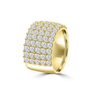 Anillo de Oro Amarillo de 10 Quilates con Diamantes de Laboratorio CVD de 3.08 CT, Corte Brillante, Color E-F, Anillo Ancho Estilo Hip Hop para Hombre - Product Image 3